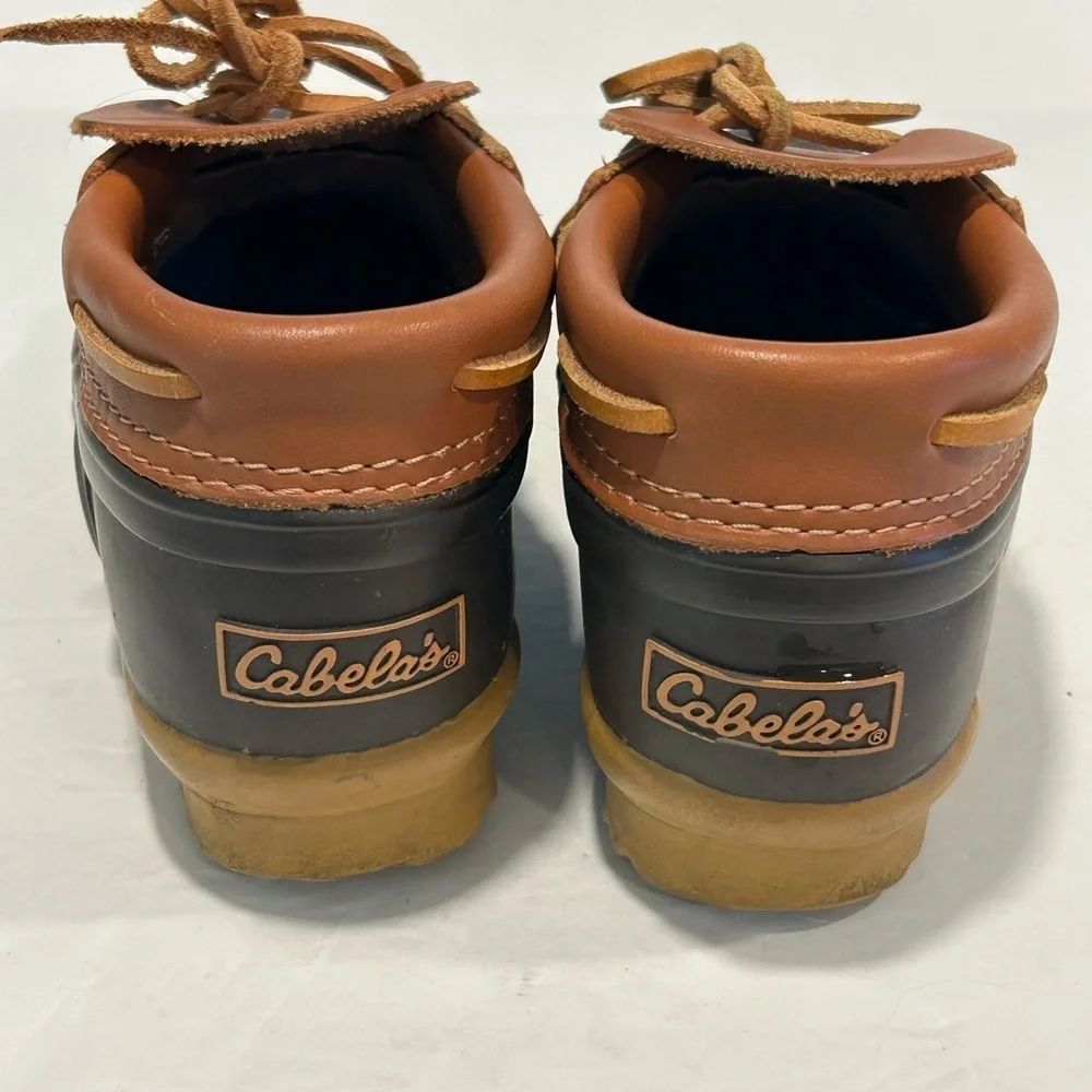 Cabela's Womens Size 7 Steel Shank Duck Boots Slip On Brown, Leather